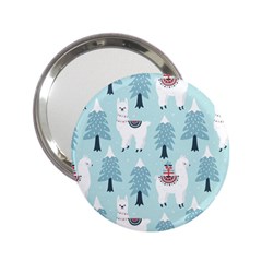 Christmas-tree-cute-lama-with-gift-boxes-seamless-pattern 2 25  Handbag Mirrors by Grandong