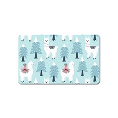 Christmas-tree-cute-lama-with-gift-boxes-seamless-pattern Magnet (name Card) by Grandong