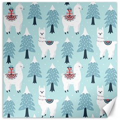 Christmas-tree-cute-lama-with-gift-boxes-seamless-pattern Canvas 16  X 16  by Grandong