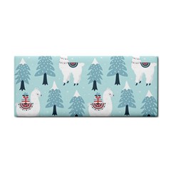 Christmas-tree-cute-lama-with-gift-boxes-seamless-pattern Hand Towel by Grandong