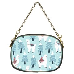 Christmas-tree-cute-lama-with-gift-boxes-seamless-pattern Chain Purse (two Sides) by Grandong