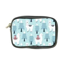 Christmas-tree-cute-lama-with-gift-boxes-seamless-pattern Coin Purse by Grandong