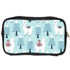 Christmas-tree-cute-lama-with-gift-boxes-seamless-pattern Toiletries Bag (two Sides) by Grandong