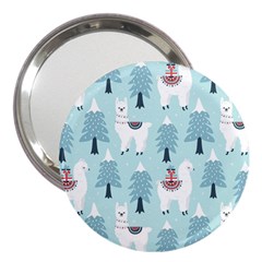 Christmas-tree-cute-lama-with-gift-boxes-seamless-pattern 3  Handbag Mirrors by Grandong