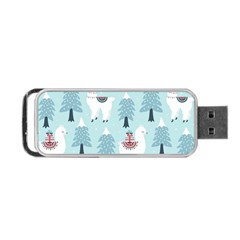 Christmas-tree-cute-lama-with-gift-boxes-seamless-pattern Portable Usb Flash (one Side) by Grandong