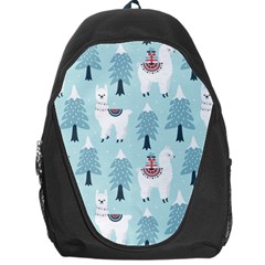 Christmas-tree-cute-lama-with-gift-boxes-seamless-pattern Backpack Bag by Grandong