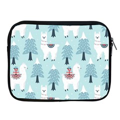 Christmas-tree-cute-lama-with-gift-boxes-seamless-pattern Apple Ipad 2/3/4 Zipper Cases by Grandong