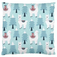 Christmas-tree-cute-lama-with-gift-boxes-seamless-pattern Standard Premium Plush Fleece Cushion Case (one Side) by Grandong