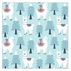 Christmas-tree-cute-lama-with-gift-boxes-seamless-pattern Square Satin Scarf (36  X 36 ) by Grandong