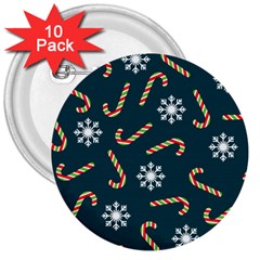 Christmas-seamless-pattern-with-candies-snowflakes 3  Buttons (10 Pack)  by Grandong