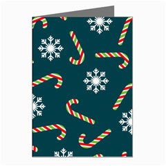 Christmas-seamless-pattern-with-candies-snowflakes Greeting Cards (pkg Of 8) by Grandong