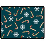 Christmas-seamless-pattern-with-candies-snowflakes Fleece Blanket (Large) 80 x60  Blanket Front