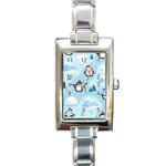 Christmas-seamless-pattern-with-penguin Rectangle Italian Charm Watch Front