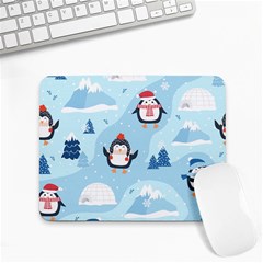 Christmas-seamless-pattern-with-penguin Small Mousepad by Grandong