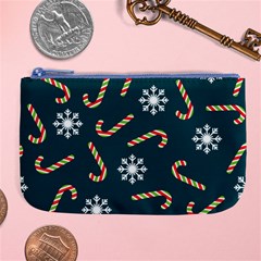 Christmas-seamless-pattern-with-candies-snowflakes Large Coin Purse by Grandong