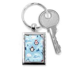 Christmas-seamless-pattern-with-penguin Key Chain (rectangle) by Grandong