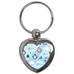 Christmas-seamless-pattern-with-penguin Key Chain (heart) by Grandong