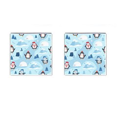 Christmas-seamless-pattern-with-penguin Cufflinks (square) by Grandong