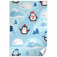 Christmas-seamless-pattern-with-penguin Canvas 20  X 30  by Grandong