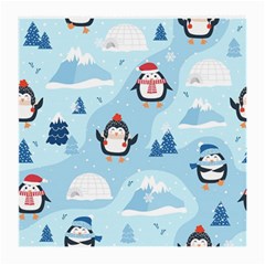 Christmas-seamless-pattern-with-penguin Medium Glasses Cloth (2 Sides)