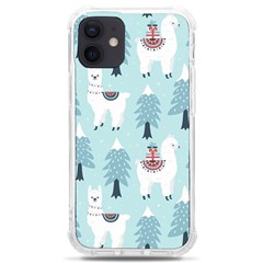 Christmas-tree-cute-lama-with-gift-boxes-seamless-pattern Iphone 12 Mini Tpu Uv Print Case	 by Grandong