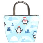 Christmas-seamless-pattern-with-penguin Bucket Bag Back