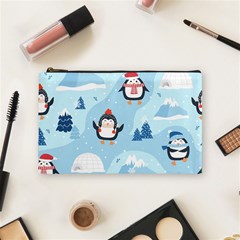 Christmas-seamless-pattern-with-penguin Cosmetic Bag (medium) by Grandong