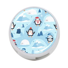 Christmas-seamless-pattern-with-penguin 4-port Usb Hub (one Side) by Grandong