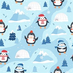 Christmas-seamless-pattern-with-penguin Play Mat (rectangle) by Grandong