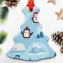 Christmas-seamless-pattern-with-penguin Christmas Tree Ornament (two Sides) by Grandong