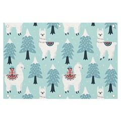 Christmas-tree-cute-lama-with-gift-boxes-seamless-pattern Banner And Sign 6  X 4  by Grandong