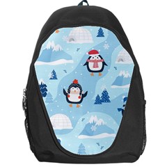 Christmas-seamless-pattern-with-penguin Backpack Bag by Grandong