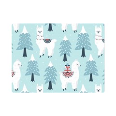 Christmas-tree-cute-lama-with-gift-boxes-seamless-pattern Premium Plush Fleece Blanket (mini) by Grandong