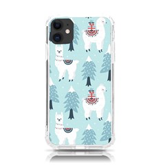 Christmas-tree-cute-lama-with-gift-boxes-seamless-pattern Iphone 11 Tpu Uv Print Case by Grandong