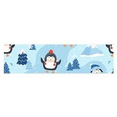 Christmas-seamless-pattern-with-penguin Oblong Satin Scarf (16  X 60 ) by Grandong