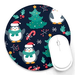 Colorful-funny-christmas-pattern      - Round Mousepad by Grandong