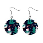 Colorful-funny-christmas-pattern      - Mini Button Earrings Front