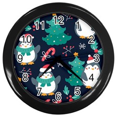 Colorful-funny-christmas-pattern      - Wall Clock (black) by Grandong