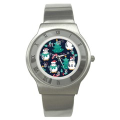 Colorful-funny-christmas-pattern      - Stainless Steel Watch by Grandong