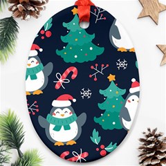 Colorful-funny-christmas-pattern      - Oval Ornament (two Sides) by Grandong