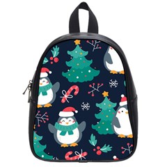 Colorful-funny-christmas-pattern      - School Bag (small) by Grandong