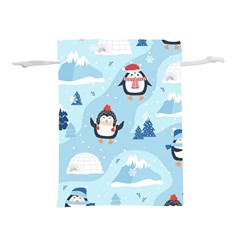 Christmas-seamless-pattern-with-penguin Lightweight Drawstring Pouch (l) by Grandong