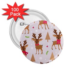 Christmas-seamless-pattern-with-reindeer 2 25  Buttons (100 Pack)  by Grandong