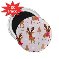 Christmas-seamless-pattern-with-reindeer 2 25  Magnets (100 Pack)  by Grandong