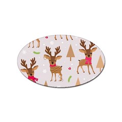 Christmas-seamless-pattern-with-reindeer Sticker Oval (100 Pack) by Grandong