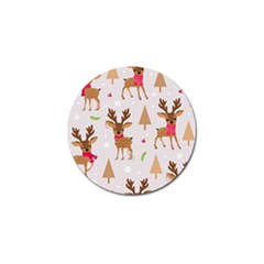 Christmas-seamless-pattern-with-reindeer Golf Ball Marker by Grandong