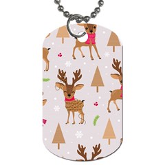 Christmas-seamless-pattern-with-reindeer Dog Tag (two Sides) by Grandong