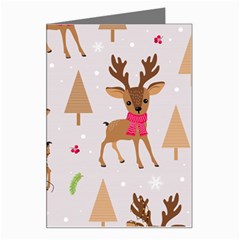 Christmas-seamless-pattern-with-reindeer Greeting Card by Grandong