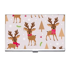 Christmas-seamless-pattern-with-reindeer Business Card Holder by Grandong