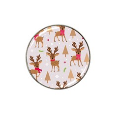 Christmas-seamless-pattern-with-reindeer Hat Clip Ball Marker (4 Pack) by Grandong